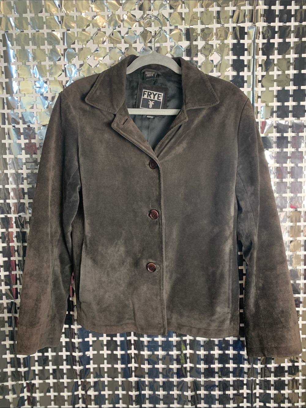 Frye Women's Dark Brown Suede Button Jacket